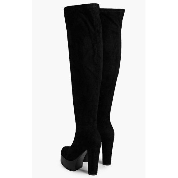 Shoes - Cleated High Heel Over The Knee Boots